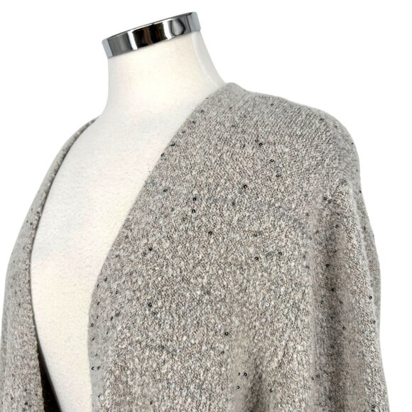 Lane Bryant Sequin Open Front Long Cardigan Gray Size Large - Picture 5 of 13